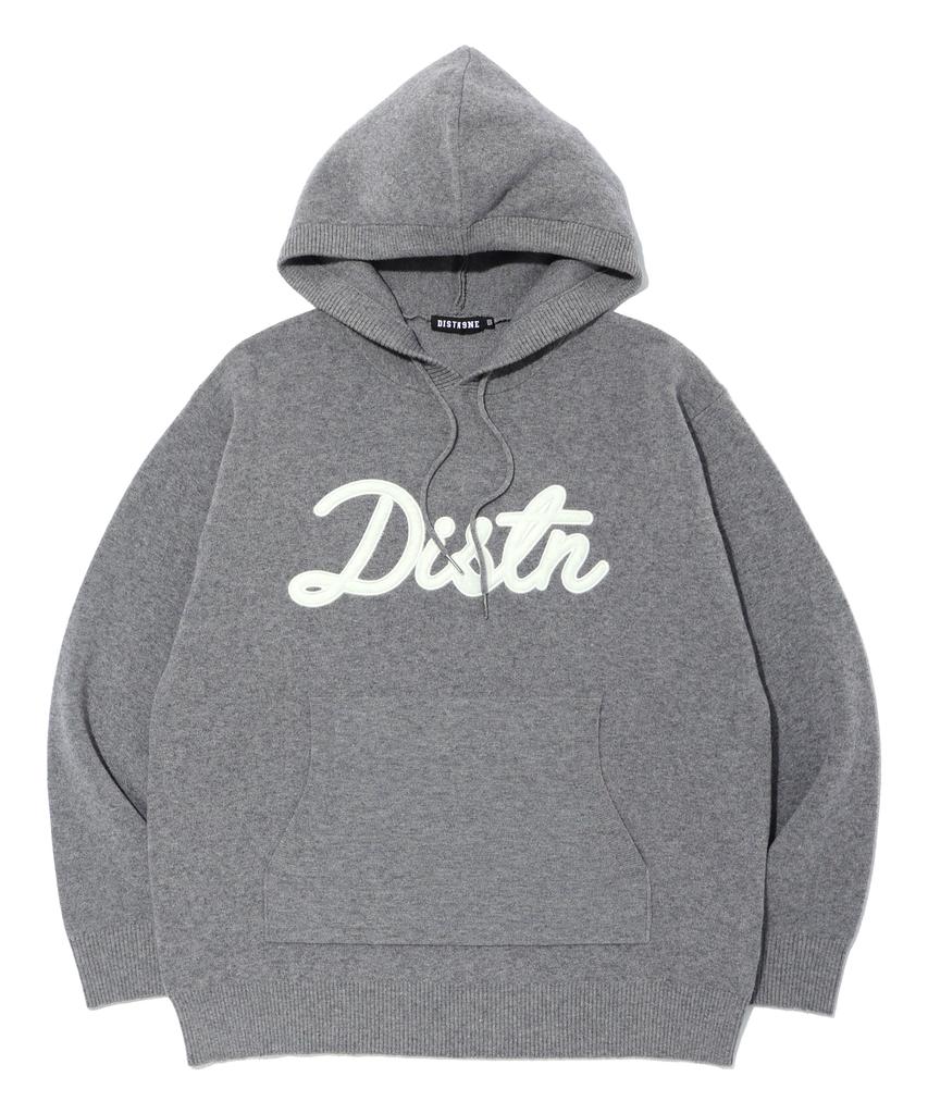 DISTN9NE Logo Hoodie Knit Melange Grey (Lp1Su059-097)