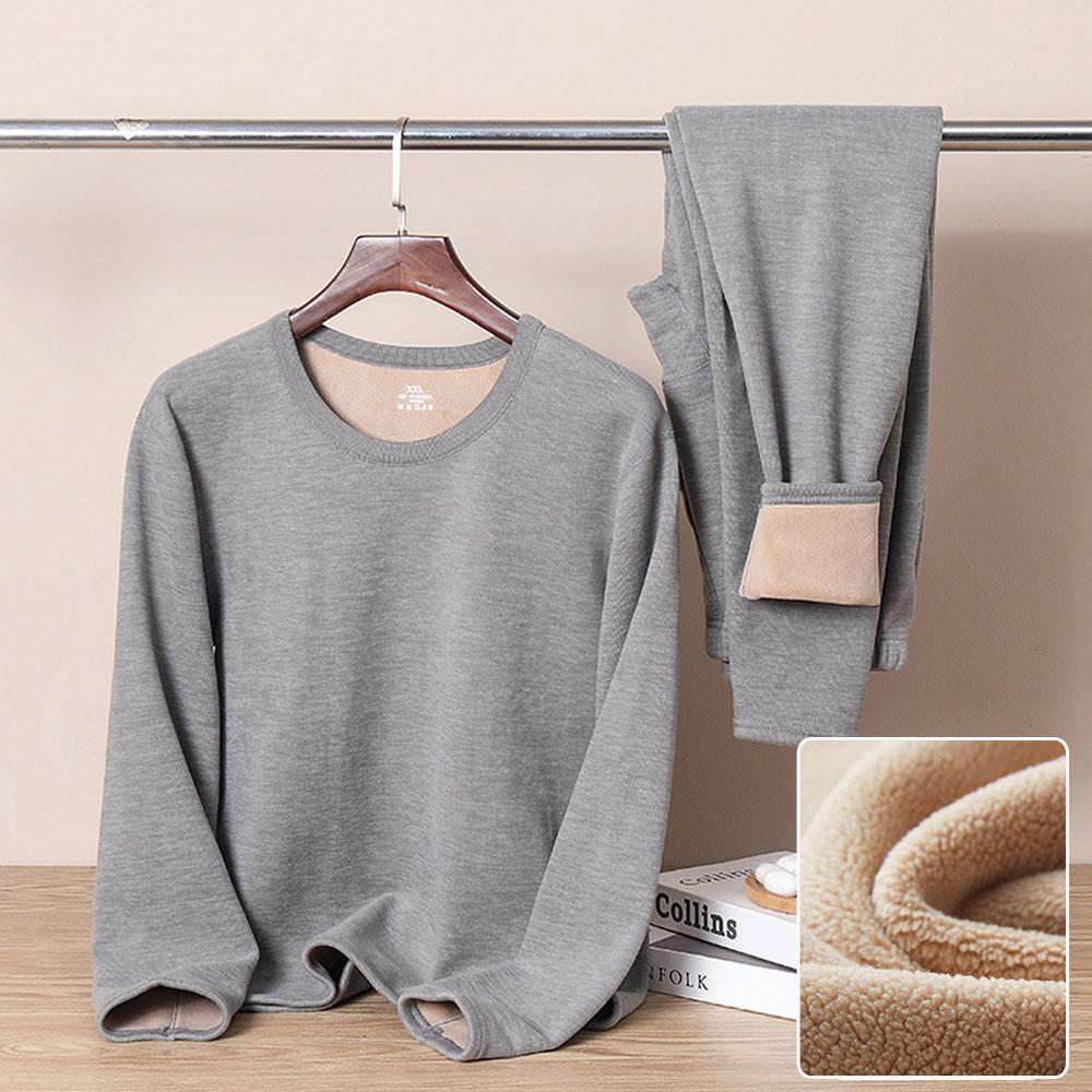 Мужская одежда Plus Velvet осень-зима Костюмы футболки брюки 2 шт. Комплекты для мужчин нижнее белье