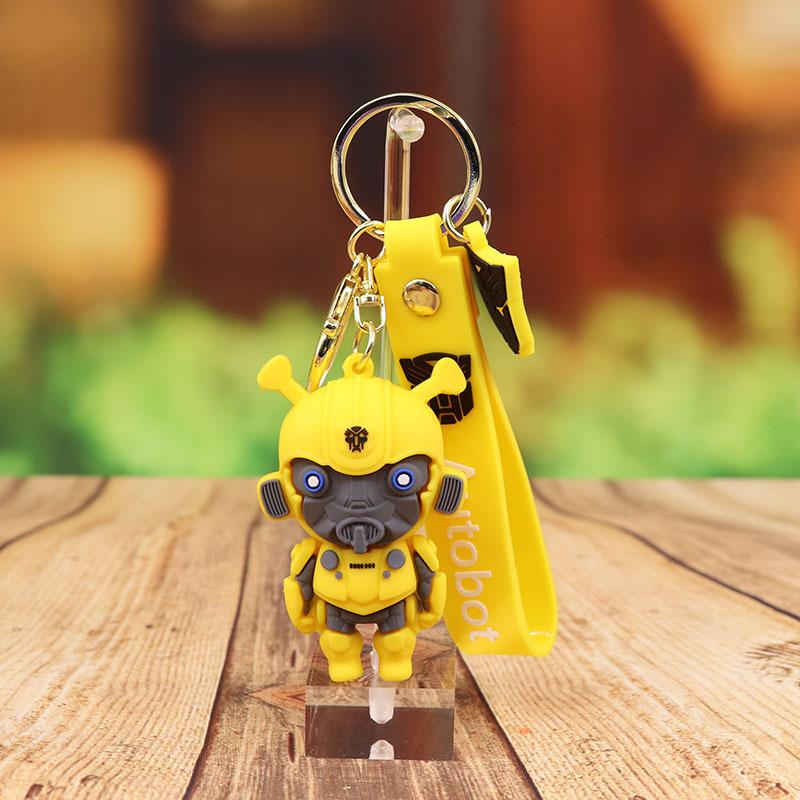 Anime Transform Keychain Optimus Prime Bumblebee Figure Keyring Pendants Car Key Accessories Doll Ornaments Toy Gift for Kids