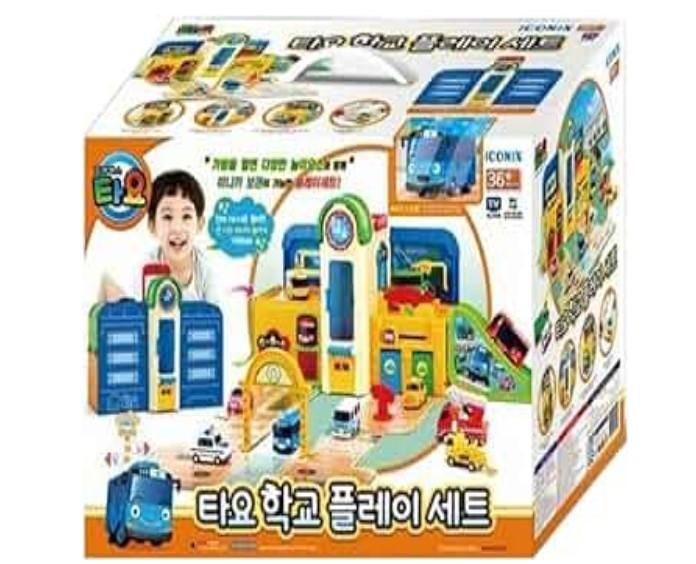 The Little Bus Tayo School Play Set+Mini Bus 4ea (Rogi + Gani + Rani + Citu) + Mini Bus's Friends Set 6ea Korea Children Popular Tv Animation ...