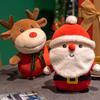 Cute Santa Stuffed Animal Soft Elk Doll Holiday Throw Pillow Cloth Doll Cartoon Holiday Decoration Children's Birthday Gift