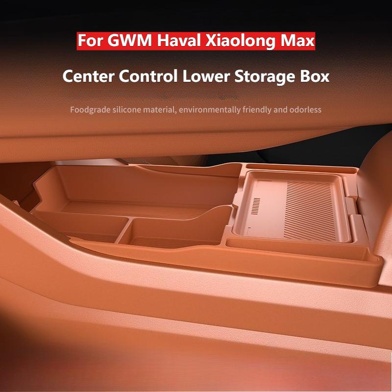 For GWM Haval Xiaolong Max Center Control Lower Storage Box Silicone Armrest Box Storage Box Modification Electric Car Interior