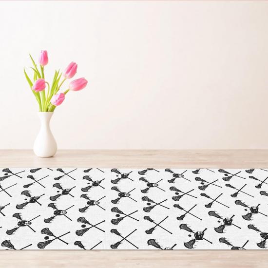 Vohado Lacrosse Table Runner Boy Lacrosse Sports Theme Birthday Party Decoration Classroom Home Kitchen Island Decor