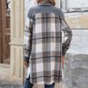 Women's Fashion Casual Long Sleeve Plaid Button With Pocket Jacket