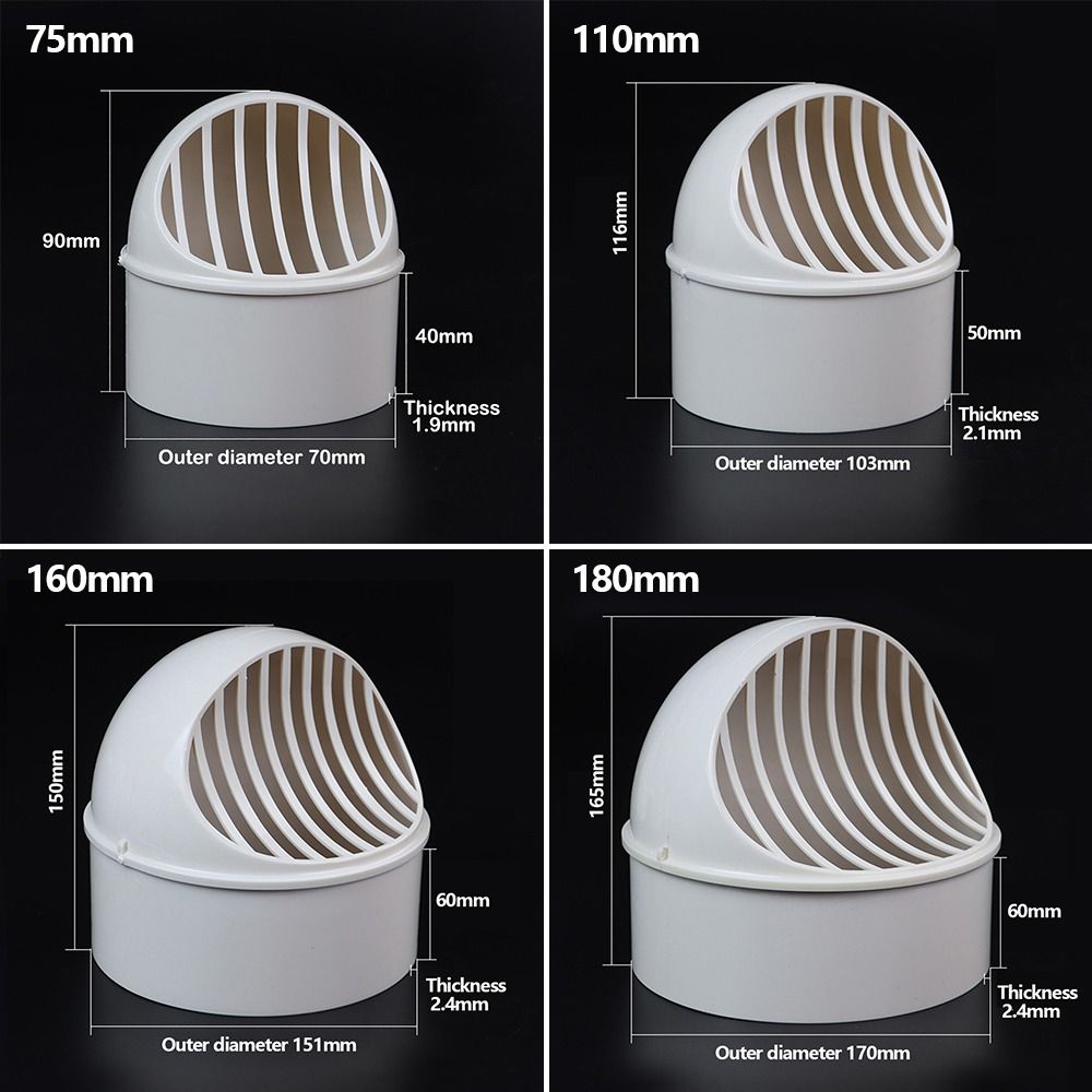 New PVC Air Vent Half Spherical White Ducting Ventilation Vent Cover Wall Ceiling