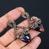 Mystic Topaz Handmade Copper Wire Wrap Jewelry Earring 2.72 Z4n77