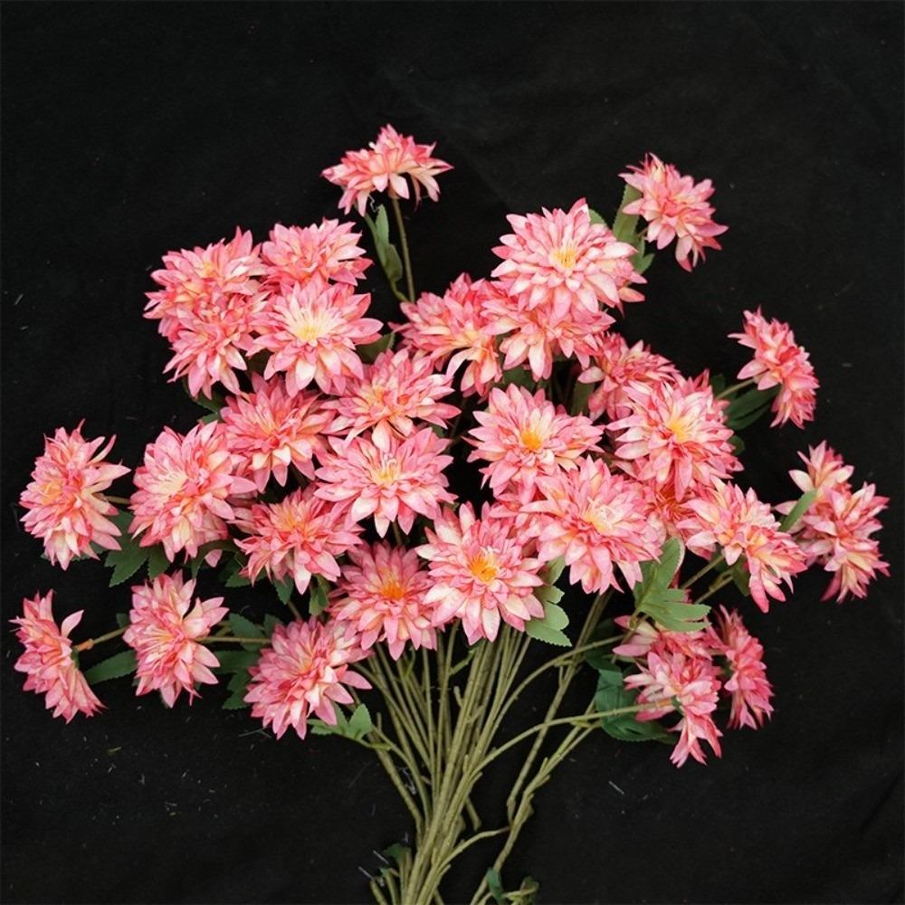 3 Heads Artificial Dahlia Flower 64cm Length Hydrangea Flower Simulation Flowers  Photography Props