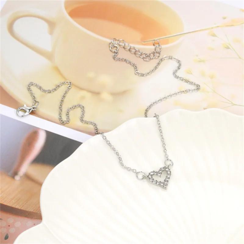 Women Fashion Necklace for Diamond Collar Chain Heart Necklace Collarbone Chain