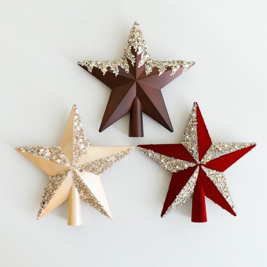Yousheng Рождественская звезда верхушка дерева украшение блестящая звезда верхушка дерева украшение для деревьев гирлянда настольный праздничный декор