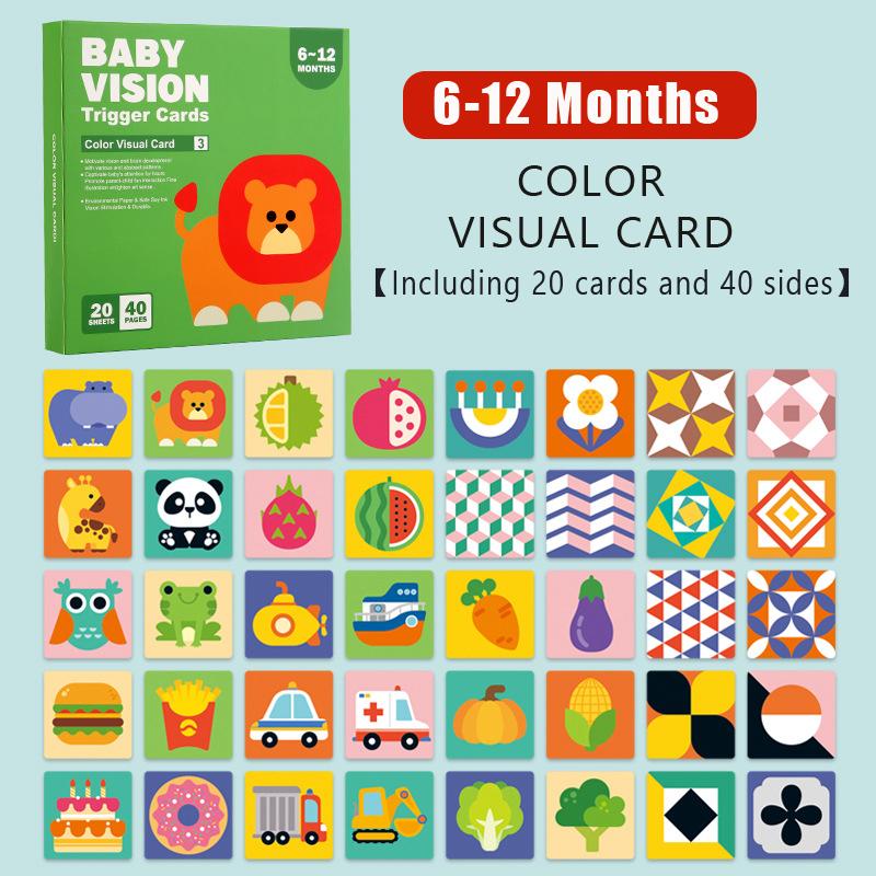 Flash Cards Baby Visual Stimulation Cards for Toddlers Sensory Development Early Education Learning Toys For Newborn Funny Gifts
