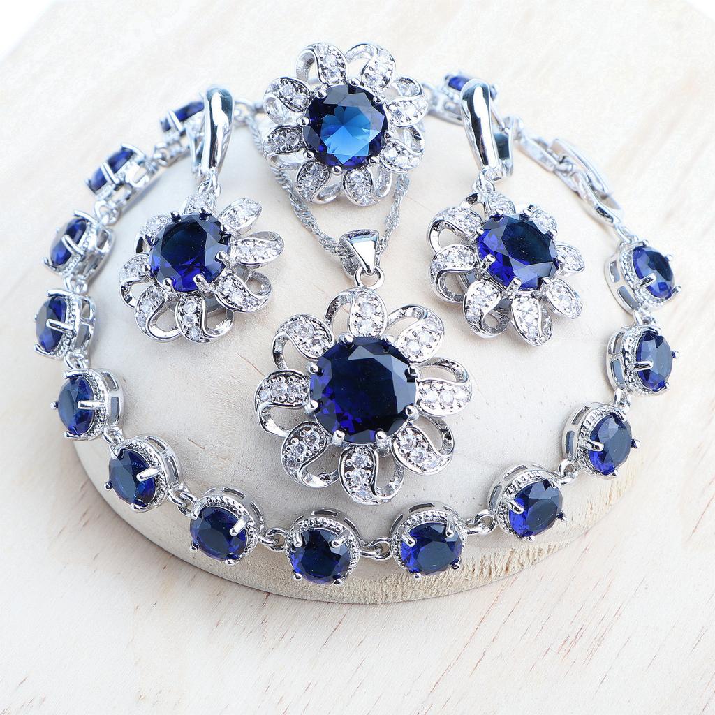 Wedding Cubic Zircon Jewelry Set For Women Bridal Rings/Bracelets/Earrings/Pendant Necklace Set