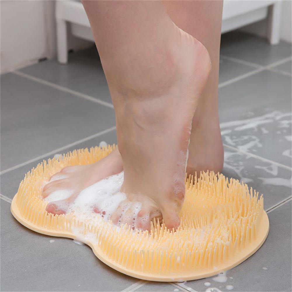 Многоразовый скребок для душа, щетка для чистки ног, коврик для мытья ног, многофункциональная присоска, настенный коврик, протирание рук, рук, тела, инструмент для купания