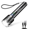 REHKITTZ LED 1600 mAh Large Capacity Long Standby Battery Level Aluminum Adjustable 5 Lighting Durable Flashlight for Emergency Preparedness