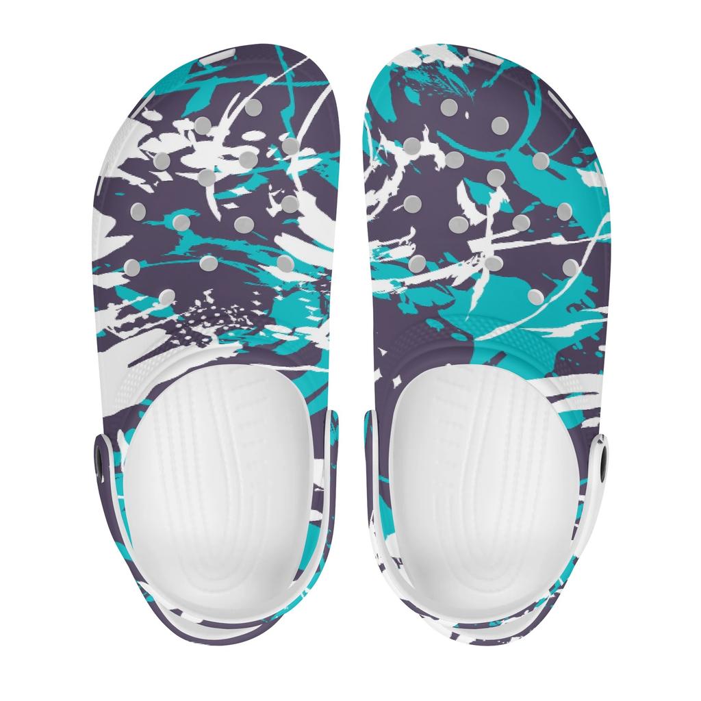 Breathable EVA Garden Clogs Unisex Printed Lightweight Slip On Shoes for Home Beach Pool Bathroom Summer Sandals Travel Shoes