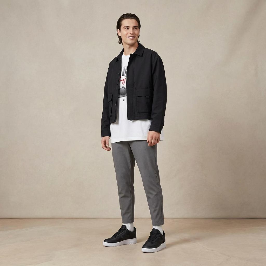 Nike Air Force 1 Low 07 SE черные нейлоновые мужские кроссовки Summit-White FB2048-001