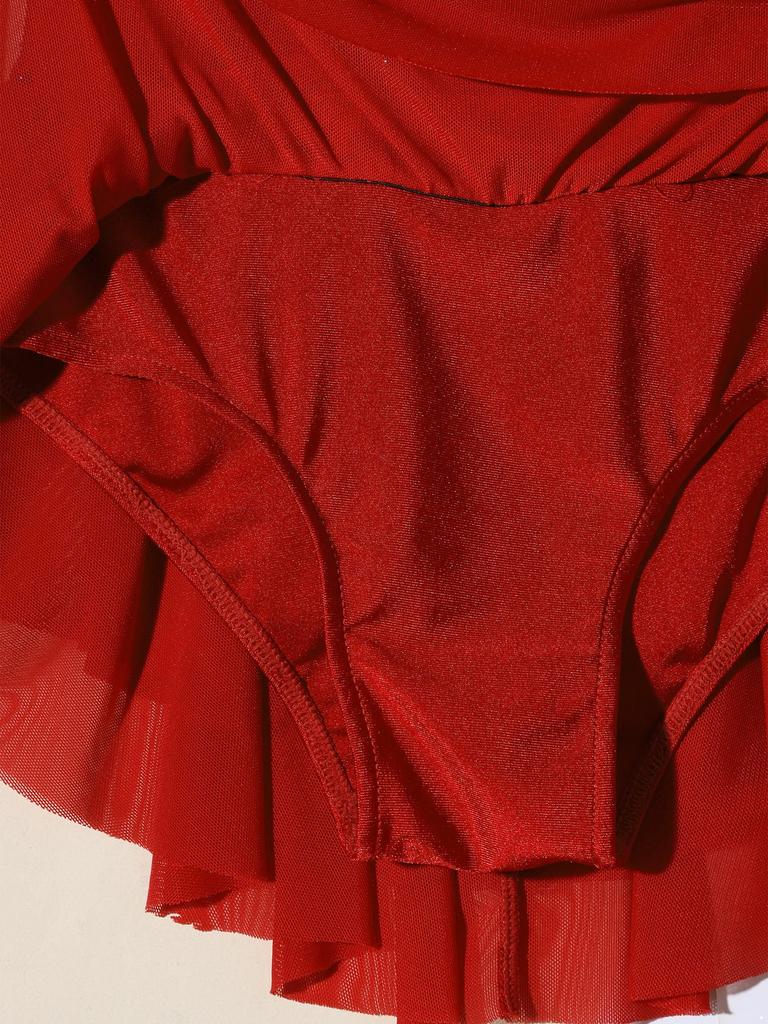 Платье для фигурного катания для девочек с длинным рукавом, воротником-стойкой, блестками и стразами, с открытой спиной, в стиле пэчворк, танцевальный костюм