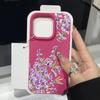 Матовый кожаный противоударный чехол для iPhone 16 Pro Max 15 14 Pro 13 12 11 фиолетовый цветочный узор тонкий мягкий бампер из ТПУ