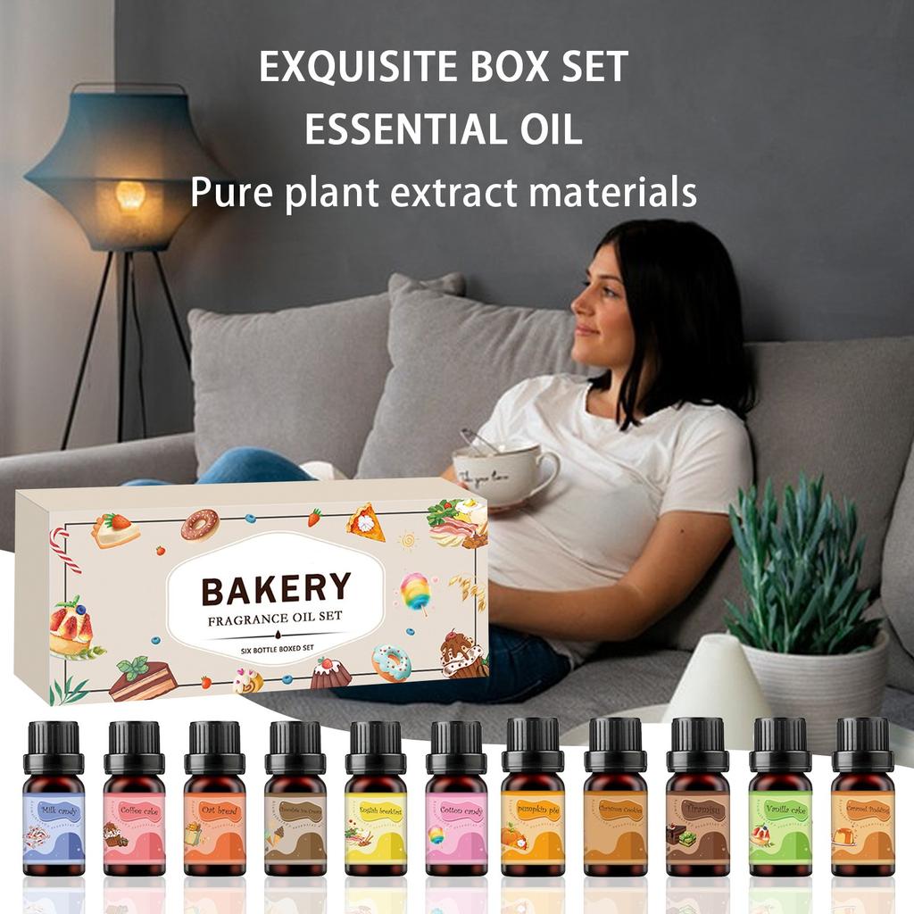 Ароматерапевтический набор, рождественский набор ароматерапевтических масел 10 мл*6, ароматерапевтическое праздничное украшение, подходящее для диффузора, диффузора духов