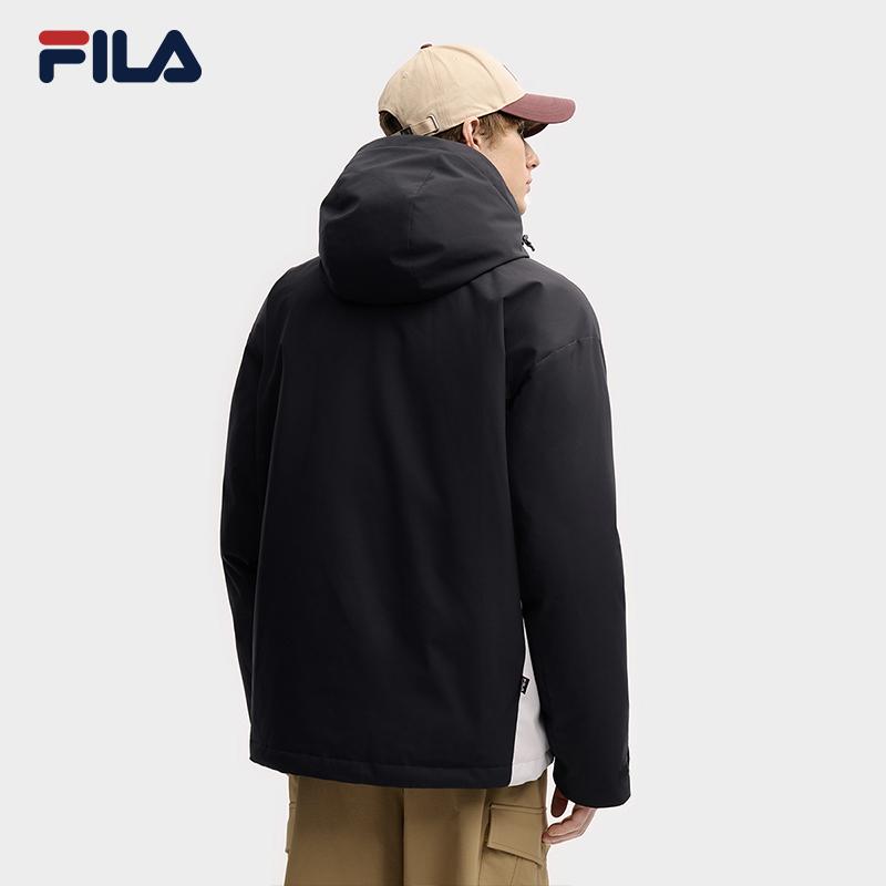 Fila Оригинальная Модная Повседневная Спортивная Универсальная Панк Рабочий Стиль Свободная Куртка-пуховик с капюшоном Мужская Верхняя одежда Легендарно-синий F11M549913FNV