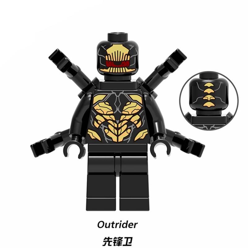 Lego Hulk Outrider Iron Man Thor Spiderman Thanos Avengers Minifigures Building Blocks Toys