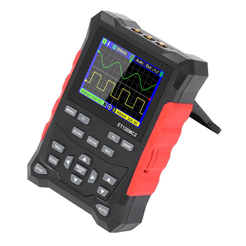 Ручной осциллограф 2 канала, полоса пропускания 120 МГц, частота дискретизации 500 MSaS, экран TFT 2,4 дюйма