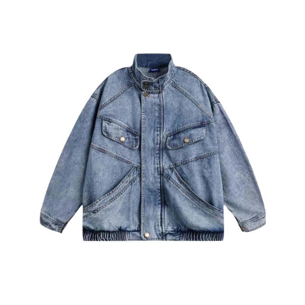 Весна и осень ретро-дизайн ковбойская куртка с длинным рукавом персонализированное устаревшее свободное пальто