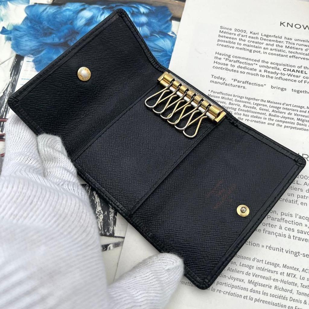 Used Louis Vuitton Multicolor 6 Key Holder Epi Black