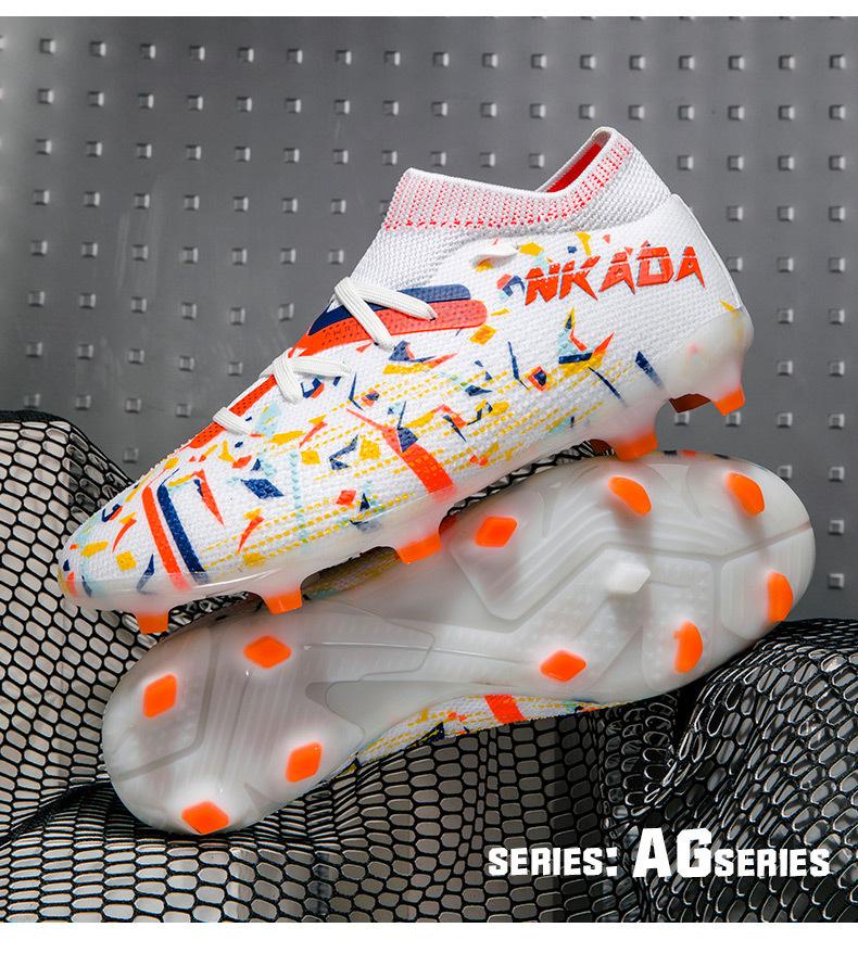 Новые футбольные бутсы тренировочные бутсы большого размера с высоким верхом для подростков студентов сломанные ногти длинные ногти дети длинные ногти футбольные бутсы