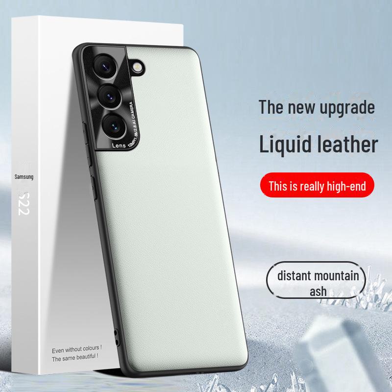 Чехол Samsung S22 Liquid Leather с защитой от падений и обрастания