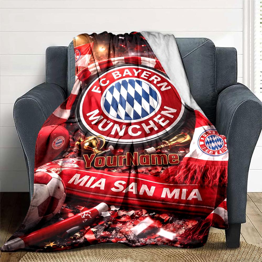 Bayern Munich Customize Your Name Blanket Cozy Customizable Blanket Soft Warm Cozy Versatile for Couch Nap Chair Home Decor Four Seasons Universal