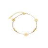 Elegant Daisy Beads Bracelet Women Stainless Steel Gold Color Box Chain Fashion Sweet Flowers Zircon Birthday Gift Wholesale