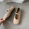 Мода Мода Неглубокая обувь Ремешок с пряжкой Женские туфли Мэри Джейн Балетки Роскошные Женские Квадратный носок Женские Балетки С Обувью 2025 Новинка