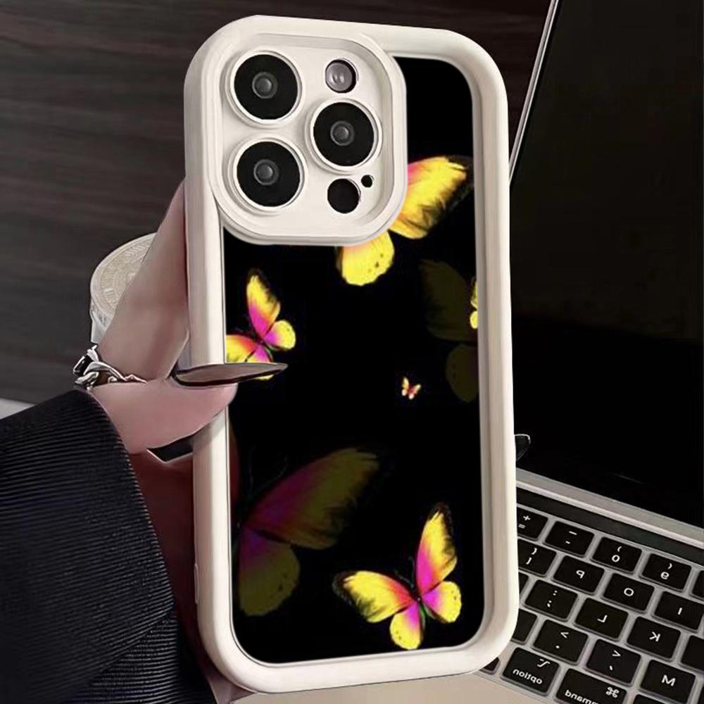 Мягкий чехол из ТПУ с ангельскими глазками для Samsung A05 A04 A10 A30 A13 A23 A53 A14 A24 A34 A54 A15 A25 A35 A55 S20 S23 FE S24 Ultra Ae64 с изображением бабочки и цветка