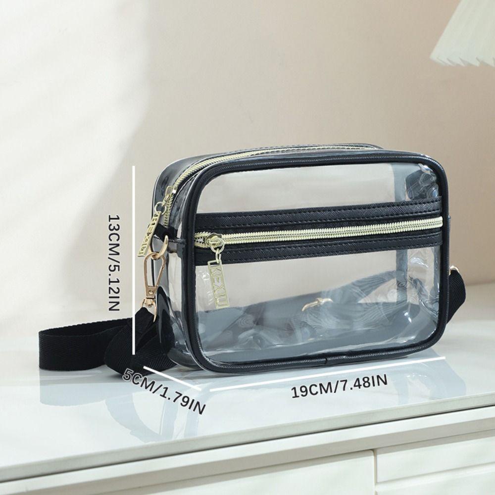 Waterproof PVC Crossbody Bag Adjustable Shoulder Strap Clear Messenger Bag  Unisex