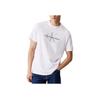 Round Neck Letter Straight Cut Short Sleeve T-Shirt Men T-Shirts White 00040EM286-YAA