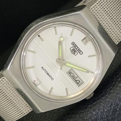 ВИНТАЖНЫЕ МУЖСКИЕ ЧАСЫ SEIKO 5 AUTOMATIC 6309A ЯПОНИЯ С СЕРЕБРИСТЫМ ЦИФЕРБЛАТОМ a701401-5