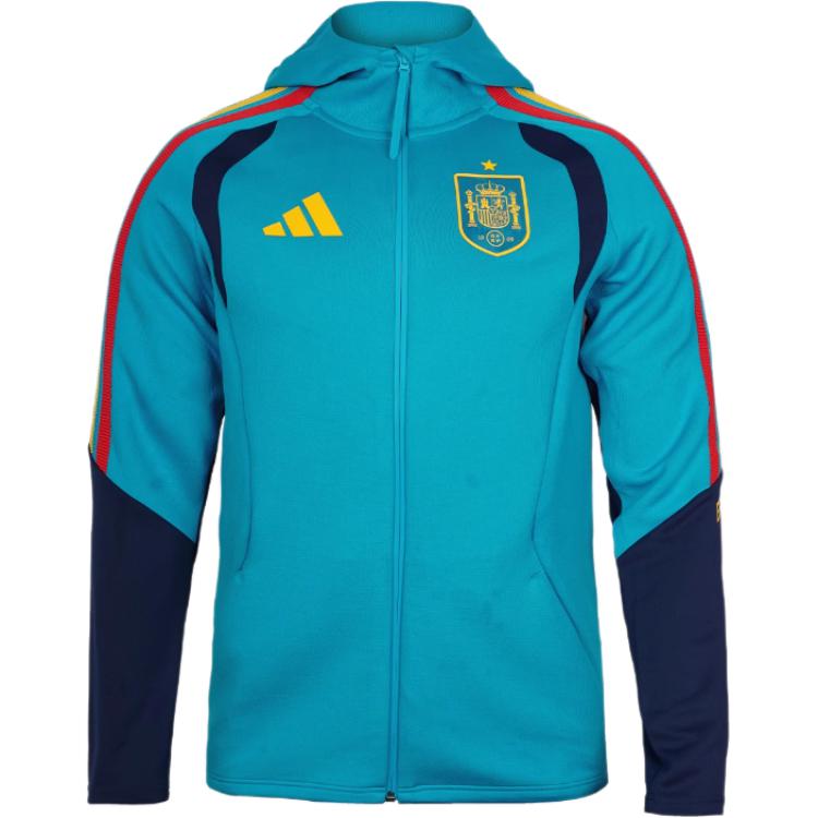 adidas Мужская ветровка с капюшоном на молнии, версия для игрока, Чемпионат мира по футболу FIFA 2026, Испания, Ярко-синий KS5202