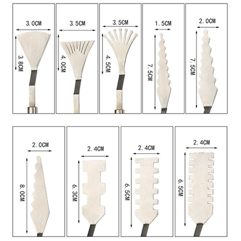 Набор шпателей специальной формы с ручкой из красного дерева, набор шпателей из нержавеющей стали, палитра гуаши
