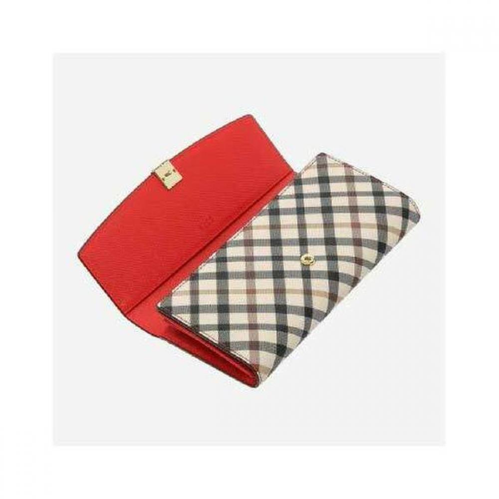 DakS Men S Red Check Colorblock 3 Fold Long Wallet Dcwa2f401r2