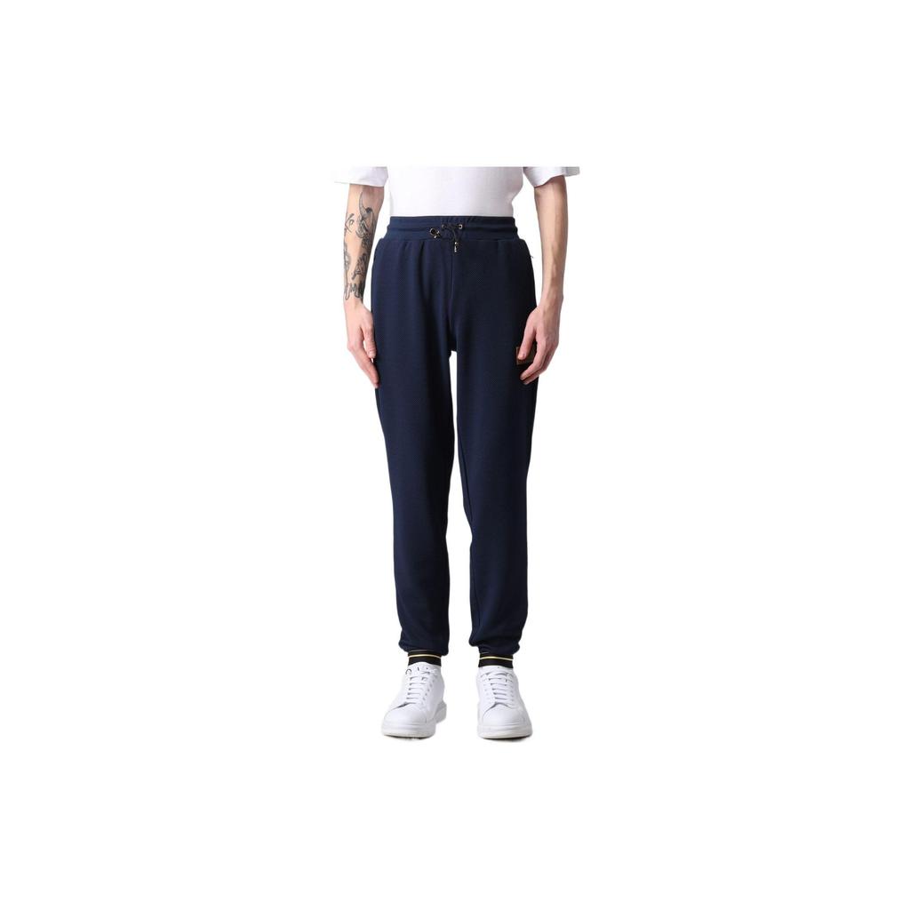 Emporio Armani FW22 Однотонные повседневные брюки с принтом логотипа Мужские брюки Темно-синие 6LPP70-PJHVZ-1554