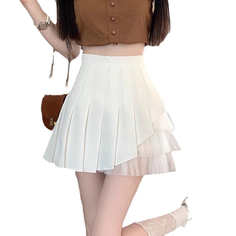 Женская юбка-миди с высокой талией, из сетки с нерегулярными складками – А-силуэта, короткая юбка для весны/лета 2024