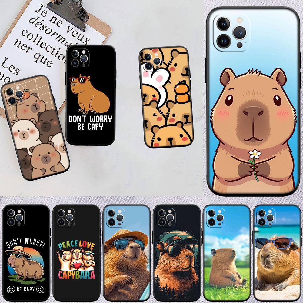 LO19 Cartoon Capybara Soft Shell Phone Case for OPPO A3 Pro A72 A74 A76 A77 A77S A78 A79 A94 A95 A18 A40M A58