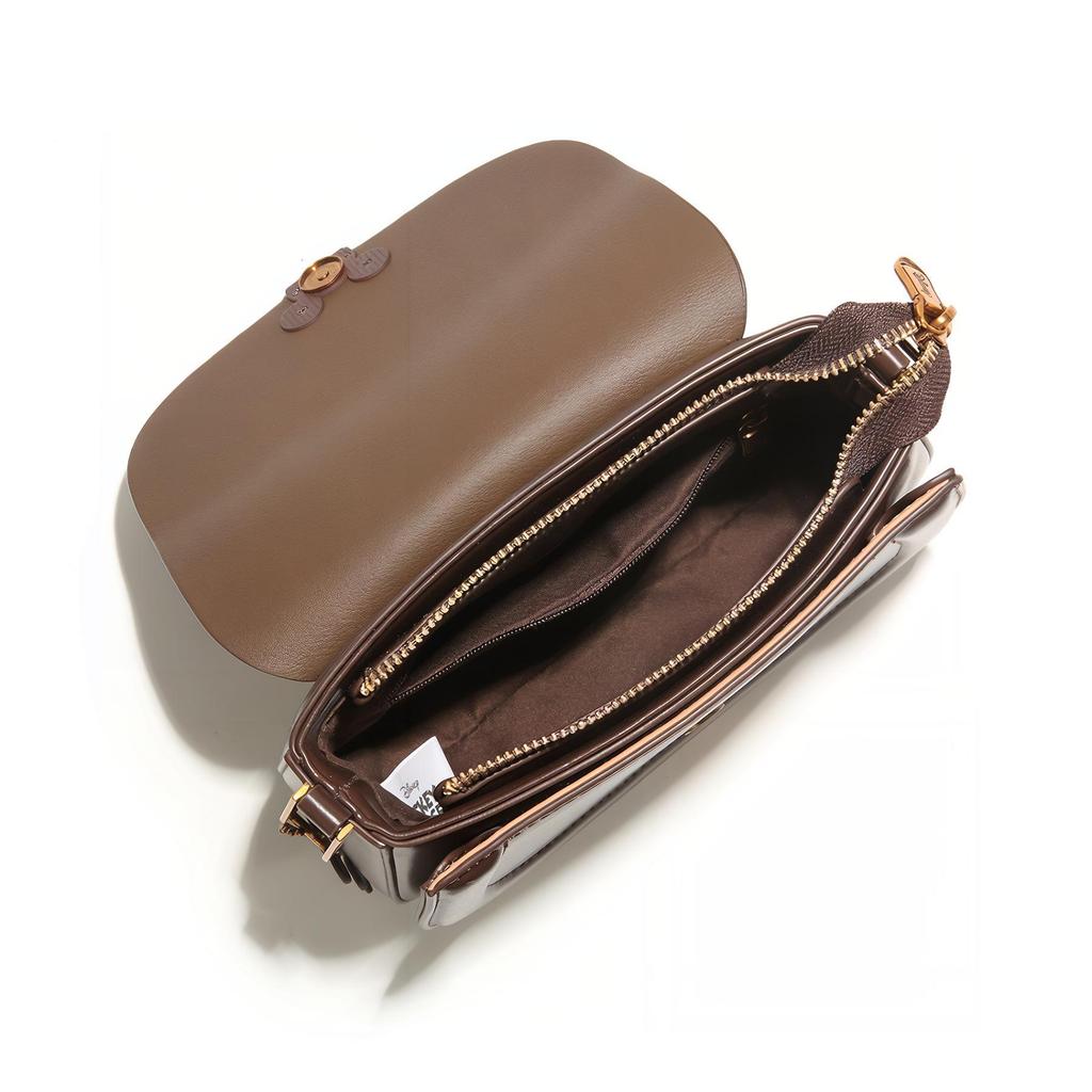 New Disney Mickey Series PU Crossbody Bag, Commuter Bag Medium Size Women's Brown BMK-71082K