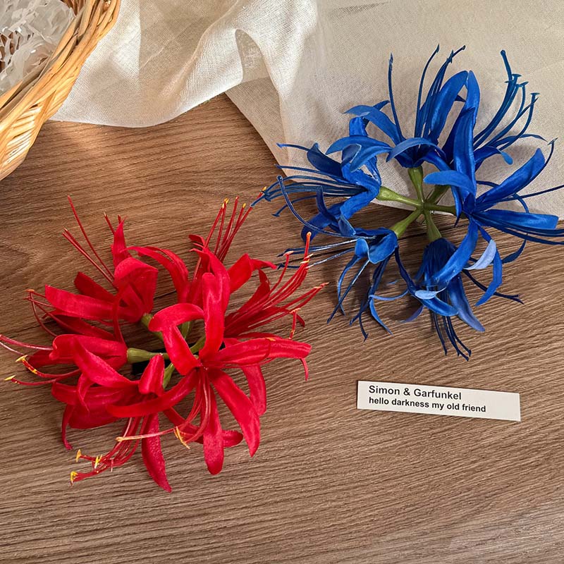 1Pc Red Flower Hair Clip Side Clips for Women Girls Exquisite Tassel Petal Duckbill Clip Hairpins Bridle Jewelry Accessories