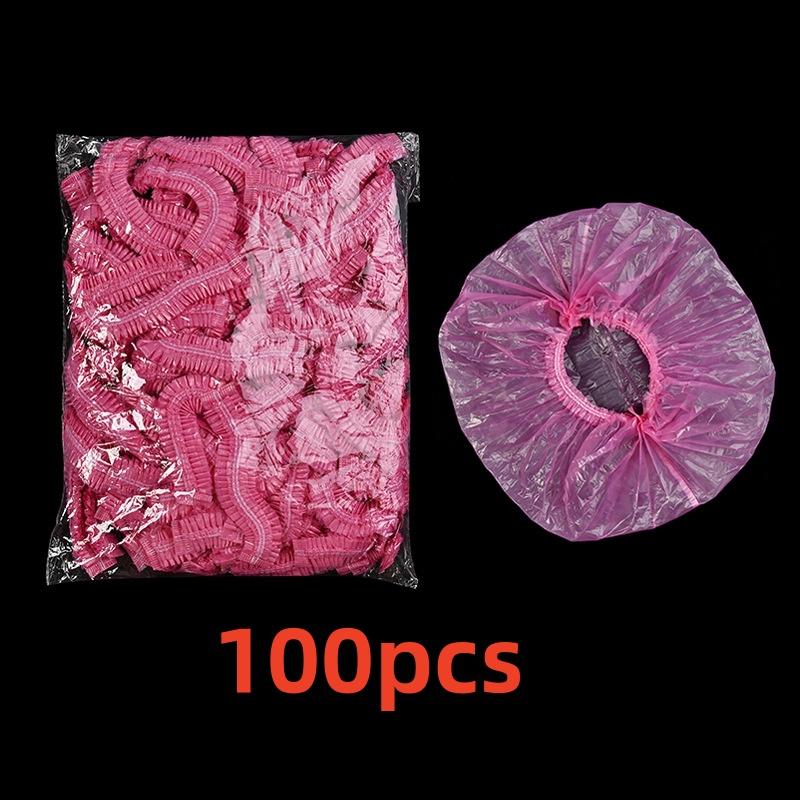 300/100/Piece Heavy-Duty Elastic High-Quality Disposable Shower Caps - Transparent Plastic