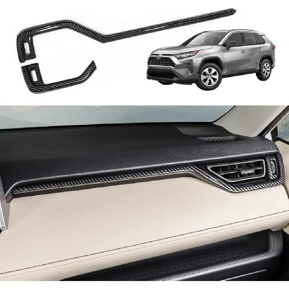 for Toyota RAV4 ABS Carbon Fiber Center Console Cup Holder Frame Trim Panel Cover Decoration for Toyota RAV4 2019 2020 2021 2022 Interior