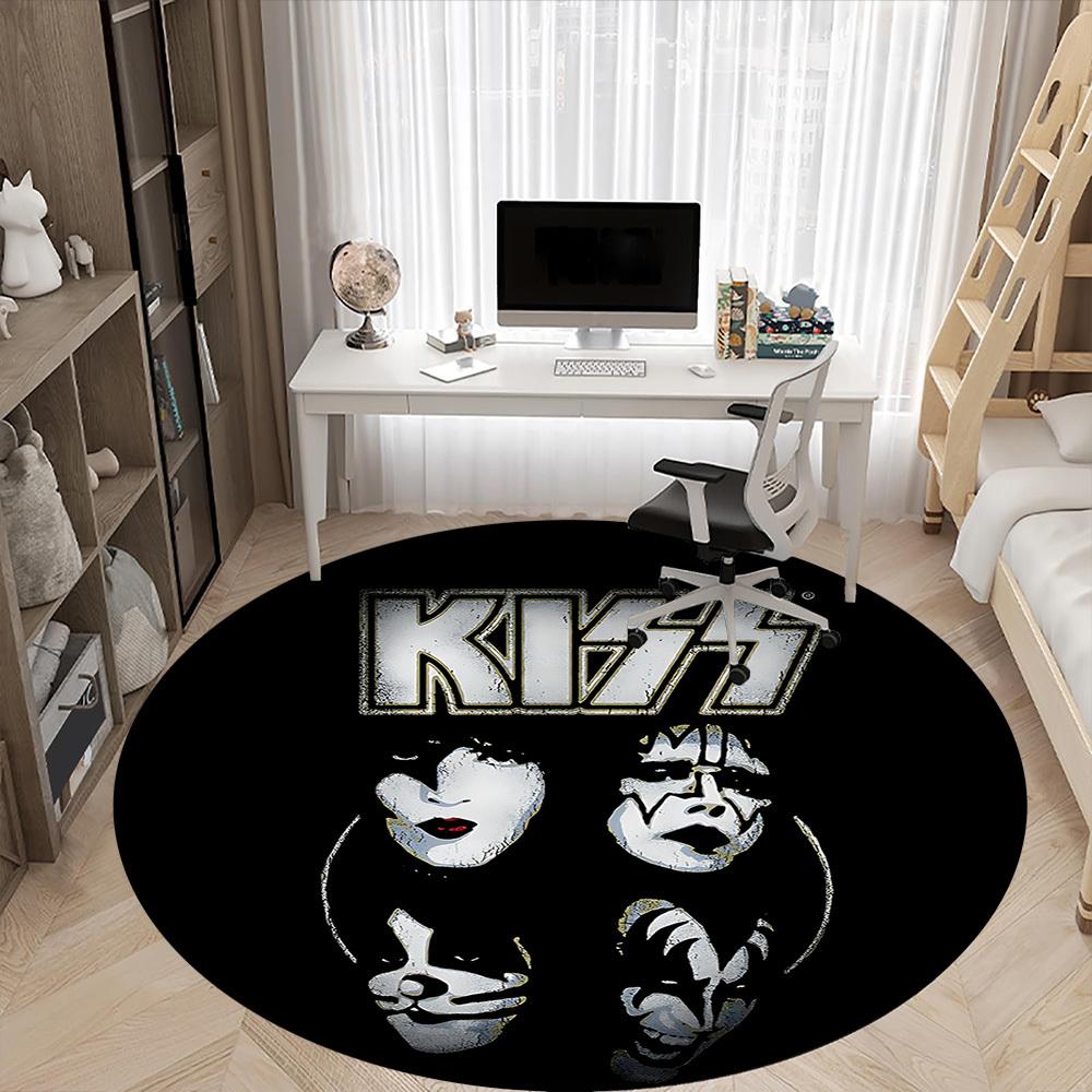 Круглый ковер для офиса группы KISS, под офисные стулья, спальни, гостиной, домашний декор a0908159