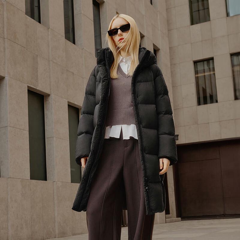 Tanboer Women's Mid-Length Hooded Down Jacket TBF530780J