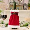 Santa Claus Wine Bottle Cover Velvet Dress Party Home Decor Gift Wine Bag  Christmas