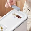 2-в-1 большой дозатор риса и контейнер для хранения сухих продуктов с мерным стаканом и шкалой времени, откидной пластиковый кухонный органайзер для зерен